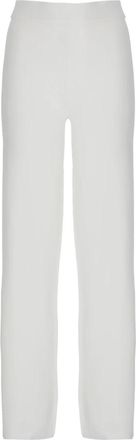 KANGRA Broeken met elastische tailleband - Dames - Straight fit broeken - Wit - M - Polyester - Broeken