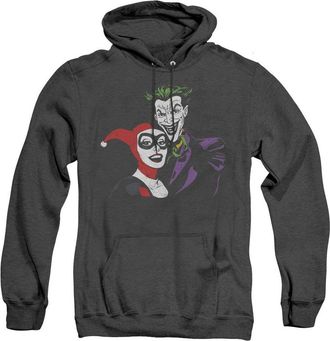 Gildan Batman Joker & Harley Adult Heather Hoodie / Hooded Sweatshirt