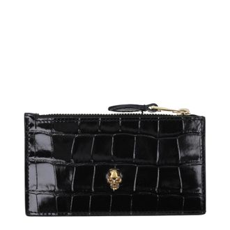 Alexander McQueen Alexander McQueen Damens Schwarzes Lederportemonnaie