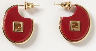 Fendi Orecchini pendenti in resina e bronzo con monogramma FF