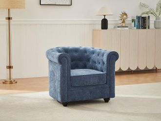 Vente-Unique Poltrona in tessuto blu CHESTERFIELD