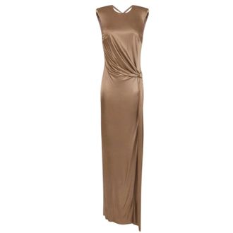 Elisabetta Franchi Gowns, female, Brown, Size: XL vestiti e tute poliestere