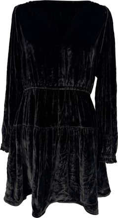 Ulla Johnson Audrey Tiered Mini Dress in Black Velvet