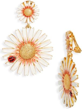 Kenneth Jay Lane Daisy Drop Earrings in Gold at Nordstrom
