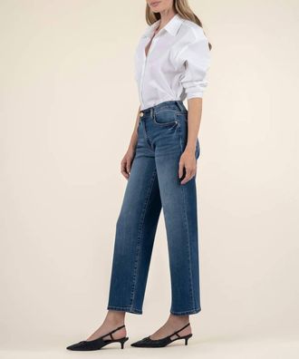 Kut from the Kloth Charlotte High Rise Wide Leg Jean In Healthy With Dark Base Wash