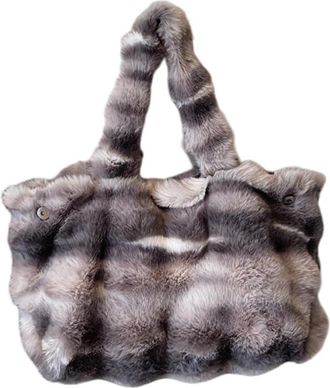 Generic Faux plush bag autumn and winter fashion and versatile large-capacity shoulder armpit bag