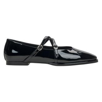 Estro & Luminara Black Ballet Flats with Patent Leather Buckle - female - Estro - Ballerina Shoes - Black - 6 UK - Shoes