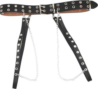 Generic 2 in 1 Chain Belt for Women, Gothic Y2K PU Leather Skirt Belt with Detachable Shoulder Strap, Adjustable Waist Cincher for,Hip Hop, Cosplay Outfits