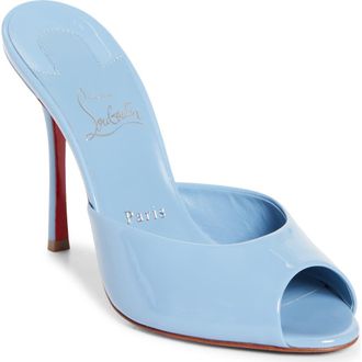 Christian Louboutin Me Dolly Peep Toe Slide Sandal in Ceruleo at Nordstrom, Size 8Us