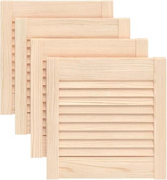 vidaXL Puerta De Armario De Lamas 4 Uds Madera De Pino 39,5x39,4 Cm Vidaxl