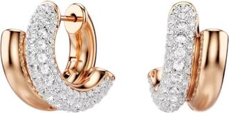 Swarovski Dextera Rose Gold-Tone Plated Hoop Earrings