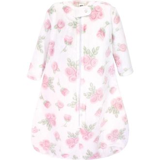 Hudson Baby Flannel Sleep Sack with Plush Full-Arm Coverage in Pink Rose at Nordstrom