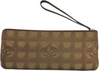 Chanel Pre-owned Clutches, female, Green, Size: ONE SIZE Pre-owned Vintage Nylon Clutch