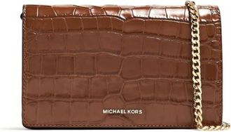 Michael Kors Jet Set Medium Crossbodytas met krokodillenreli&euml;f - Dames - Schoudertassen - Bruin - ONE Size - Leer - Tassen