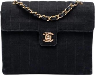 Chanel Pre-owned Quilted Nylon Crossbody Tas - Dames - Vintage Schoudertas - Zwart - ONE Size - Nylon - Vintage