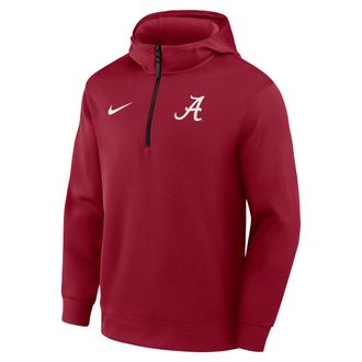 Nike Alabama Coaches Premium Mens Nike Mens Dri-FIT College 1/4-Zip Hoodie in Red | 03PQ69WABN-NWP