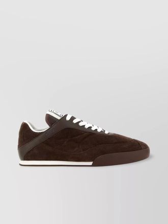 Chlo&eacute; suede paneled low-top sneakers