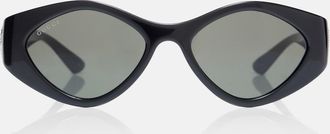 Gucci Interlocking G crystal-embellished oval sunglasses