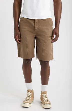 Elwood Ripped Carpenter Denim Shorts in Brown at Nordstrom, Size 32