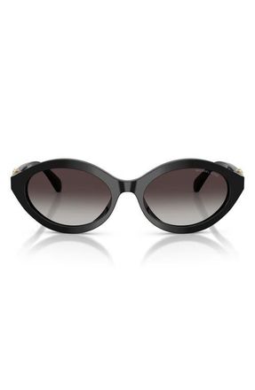 Michael Kors Carlazzo 55mm Gradient Oval Sunglasses in Black /Light Grey Gradient at Nordstrom