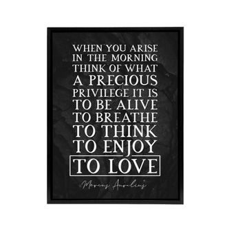 Artery8 Inspirational Quote Marcus Aurelius Framed Canvas Wall Art Print in Grey | Size: W24 x H32