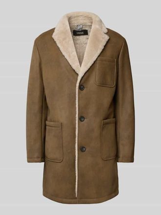 Cinque Mantel in Leder-Optik mit Futter aus Kunstfell Modell LORD in Dunkelbraun, Gr&ouml;&szlig;e 46