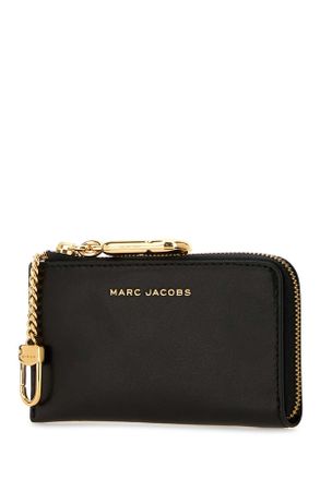 Marc Jacobs Womens Black Leather Card Holder Portafogli Wallet