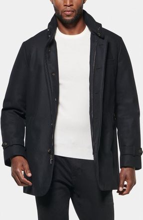Norwegian Wool Slim Waterproof 750 Fill Power Down Car Coat in Black at Nordstrom, Size Xx-Large
