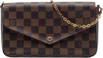 Louis Vuitton Pre-owned Womens Damier Ebene Pochette Felicie - Dark Brown Textile - One Size