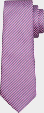 Giorgio Armani Men & apos;s Bicolor Stripe Silk Tie