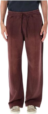 Golden Goose Broeken, Heren, Rood, M, Katoen, Star Wide-Leg Trainingsbroeken