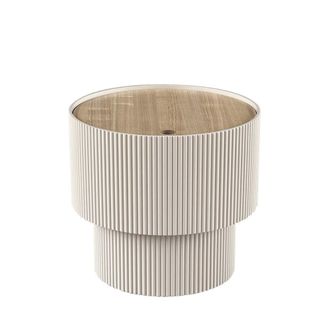 DRAWER Mesa auxiliar con almacenamiento de madera &oslash;38,5cm - Beige