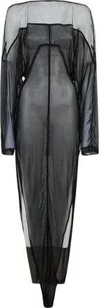 Rick Owens Temple Collage Gown - Dames - Maxi kleedjes - Zwart - S - Chiffon - Kleedjes