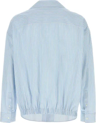 Loewe Mens Embroidered Poplin Shirt Whitenavy Exterior: Cotton Camicie