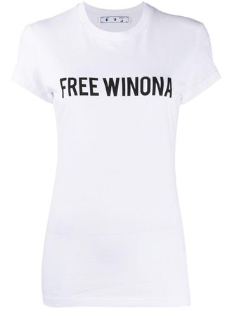 Off-white T-shirt met print - Wit