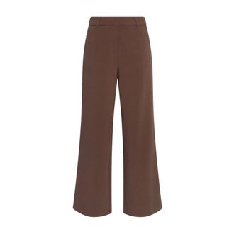 Moss Copenhagen Macy Michelle Hw Wide Pants Regular - Dames - Broeken - Bruin - Maat: XS Linnen