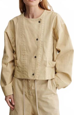 Rachel Comey Britell Snap Front Cotton Jacket In Cement