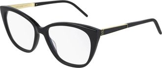 Saint Laurent Glasses, female, Black, Size: 54 MM Black Gold Transparent Eyeglasses SL M72
