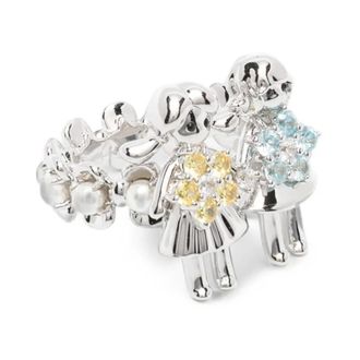 Yvmin Yvmin - Mini Twins Girl Ring - Dames - Accessoires - Grijs - Maat: 52 MM