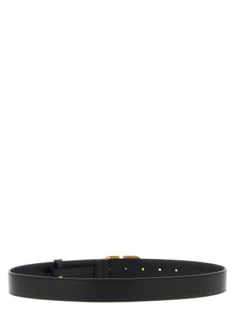 Valentino Garavani Womens Black Calfskin Regular Belt