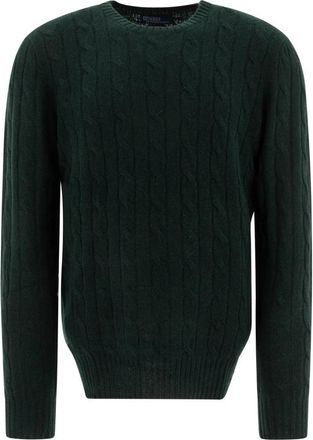 Polo Ralph Lauren Kabel Gebreide Trui met Ronde Hals - Heren - Cashmere truien - Groen - S - Truien & Vesten