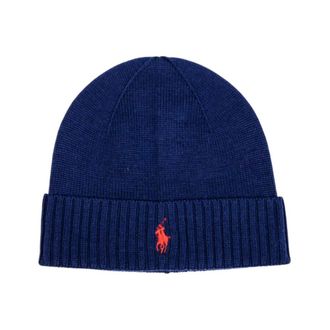Ralph Lauren Accessoires, Heren, Blauw, ONE Size, Wol, Wool Beanie