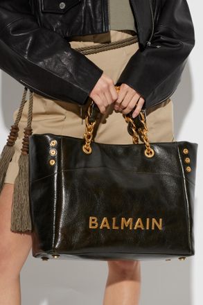 Balmain Shopper Bag 1945 Soft, Womens, Green