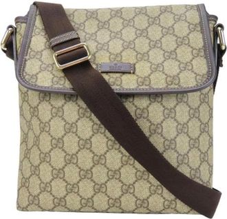Gucci Pre-owned Cross Body Bags, female, Beige, Size: ONE SIZE Pre-owned Canvas Crossbody Bag