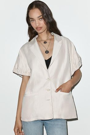 Maeve Puff-Sleeve Blazer Jacket