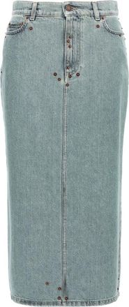 Moschino Cotton Denim Rok - Dames - Spijkerrokken - Blauw - S - Denim - Rokken