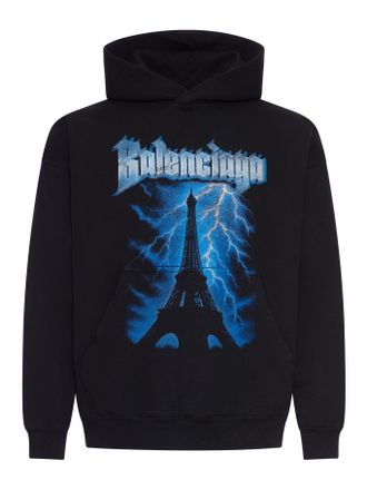 Balenciaga COTTON HOODIE WITH PLACED PRINT - Balenciaga - Man