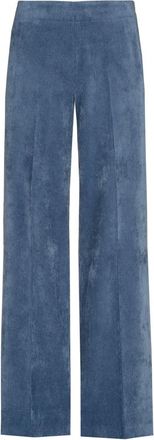 Marie Méro Broeken, Dames, Blauw, 2Xl, Blauwe Corduroy Broek met Elastische Tailleband