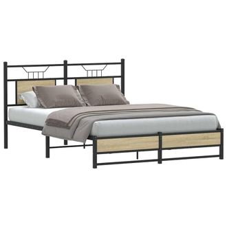 Berkfield Home Bed Frame without Mattress Sonoma Oak 140x200 cm Engineered Wood in Brown