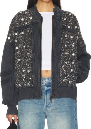Free People Sparkle Sweatshirt In Black Combo
